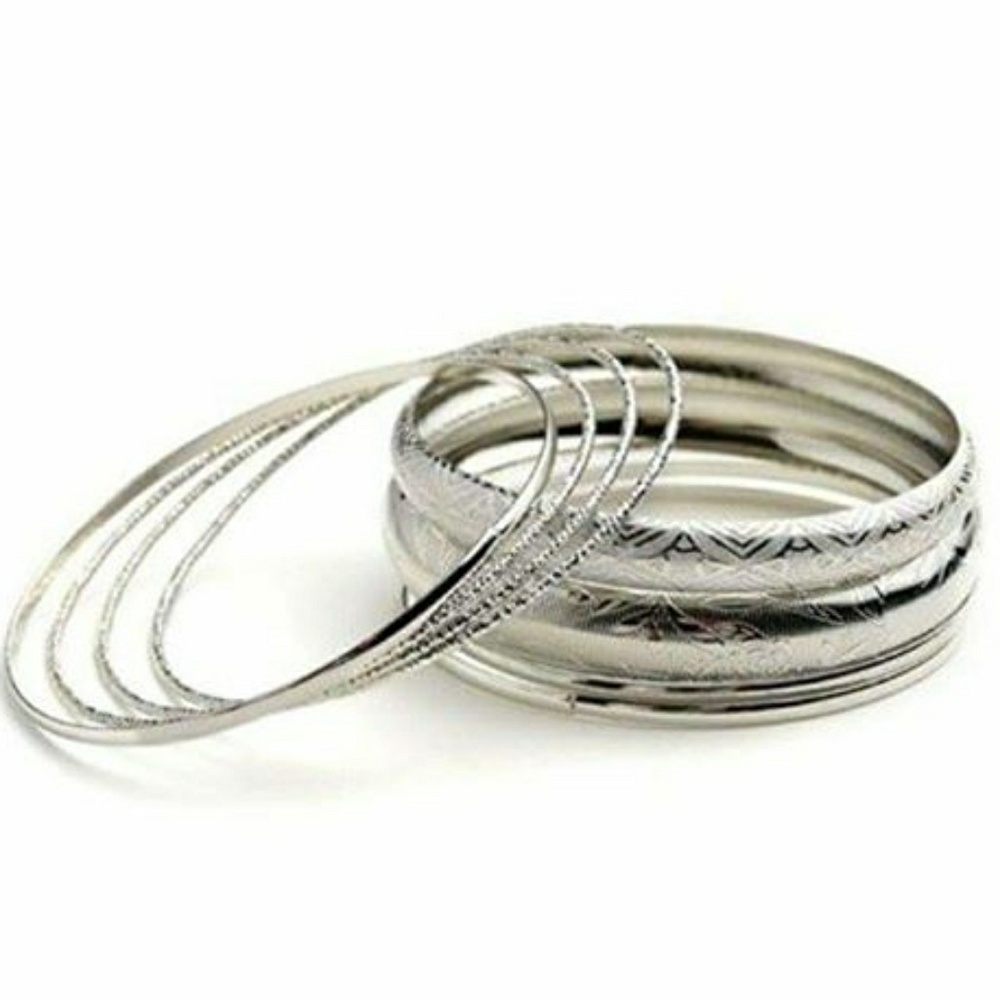 Silver plated bangle bracelets